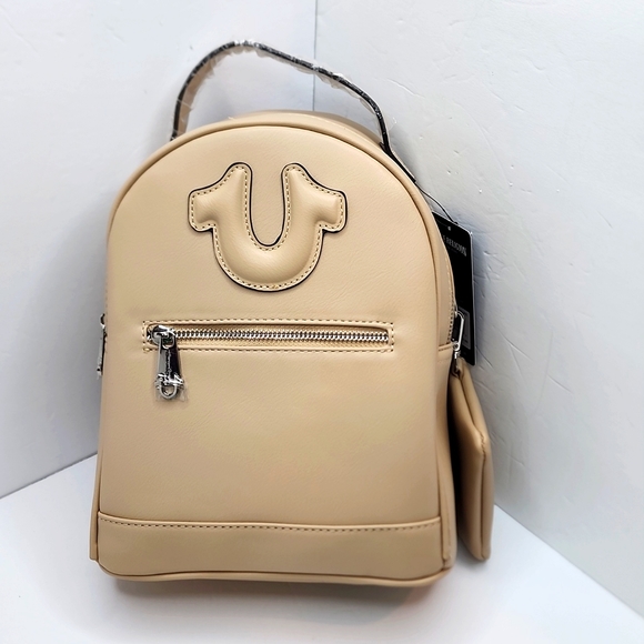 True Religion Handbags - TRUE RELIGION HORSESHOE WOMENS MINI BACKPACK, TAUPE COLOR